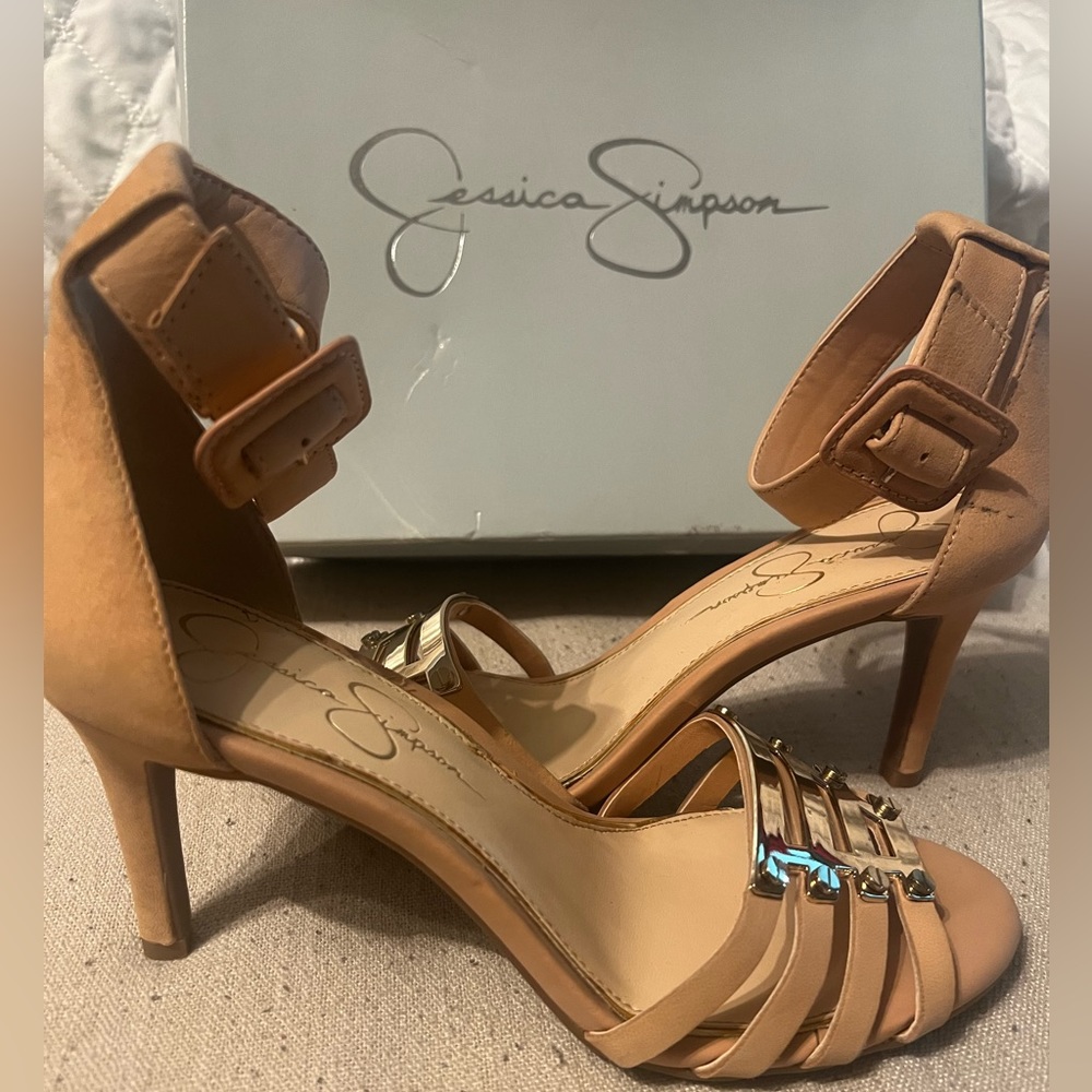 Brand New, Jessica Simpson Ankle Strap Heels, Color Neutral, Size 7.5